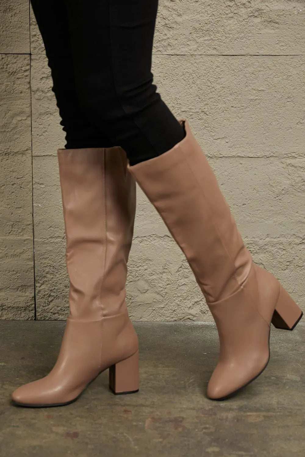 East Lion Corp Block Heel Knee High Boots - GlowUp Garments