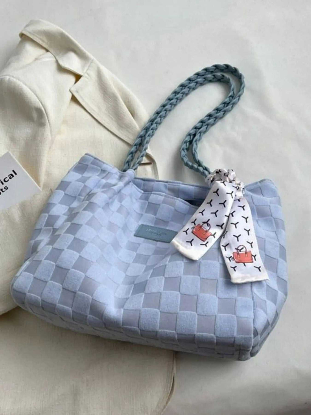 Lightweight Checkered Shoulder Bag - GlowUp Garments