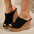 Open Toe Wedge Sandals - GlowUp Garments