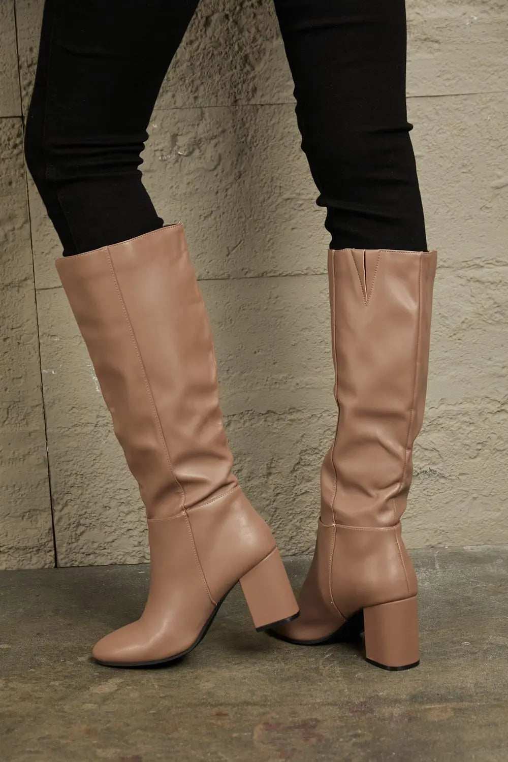 East Lion Corp Block Heel Knee High Boots - GlowUp Garments