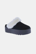 Weeboo Thick Bottom Fur Trim Snow Slippers - GlowUp Garments