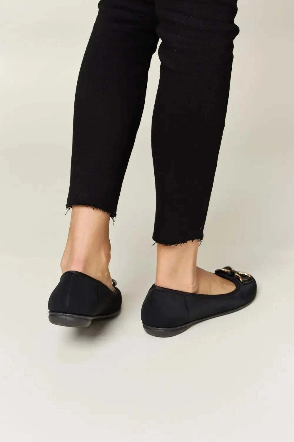 Forever Link Metal Buckle Flat Loafers - GlowUp Garments