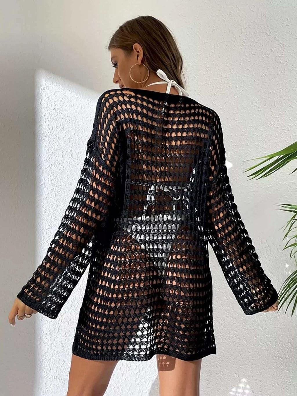 Crochet Knit Long Sleeve Cover-Up - GlowUp Garments
