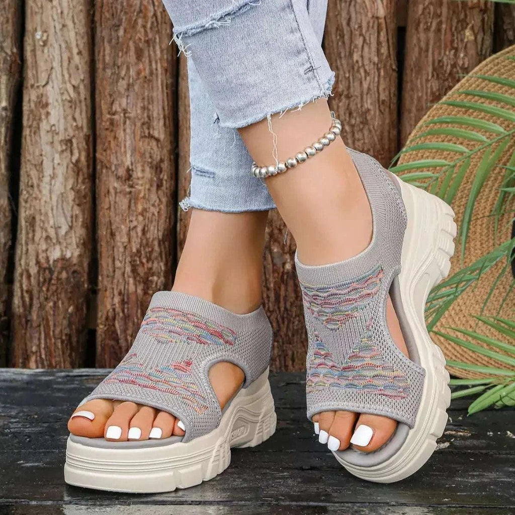 Open Toe Platform Sandals - GlowUp Garments
