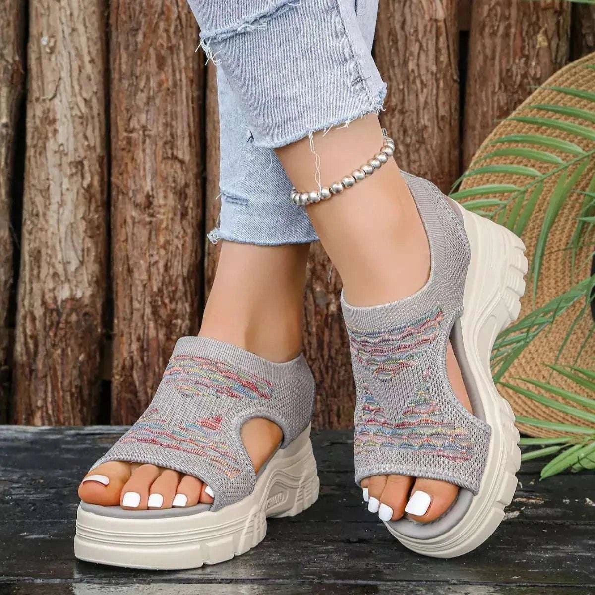 Open Toe Platform Sandals - GlowUp Garments