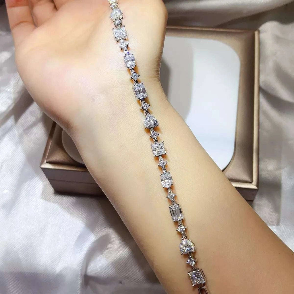 925 Sterling Silver Moissanite Bracelet - GlowUp Garments