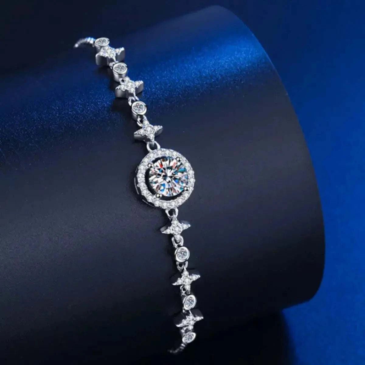 1 Carat Moissanite 925 Sterling Silver Bracelet - GlowUp Garments