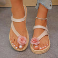Flower Toe Loop Sandals - GlowUp Garments