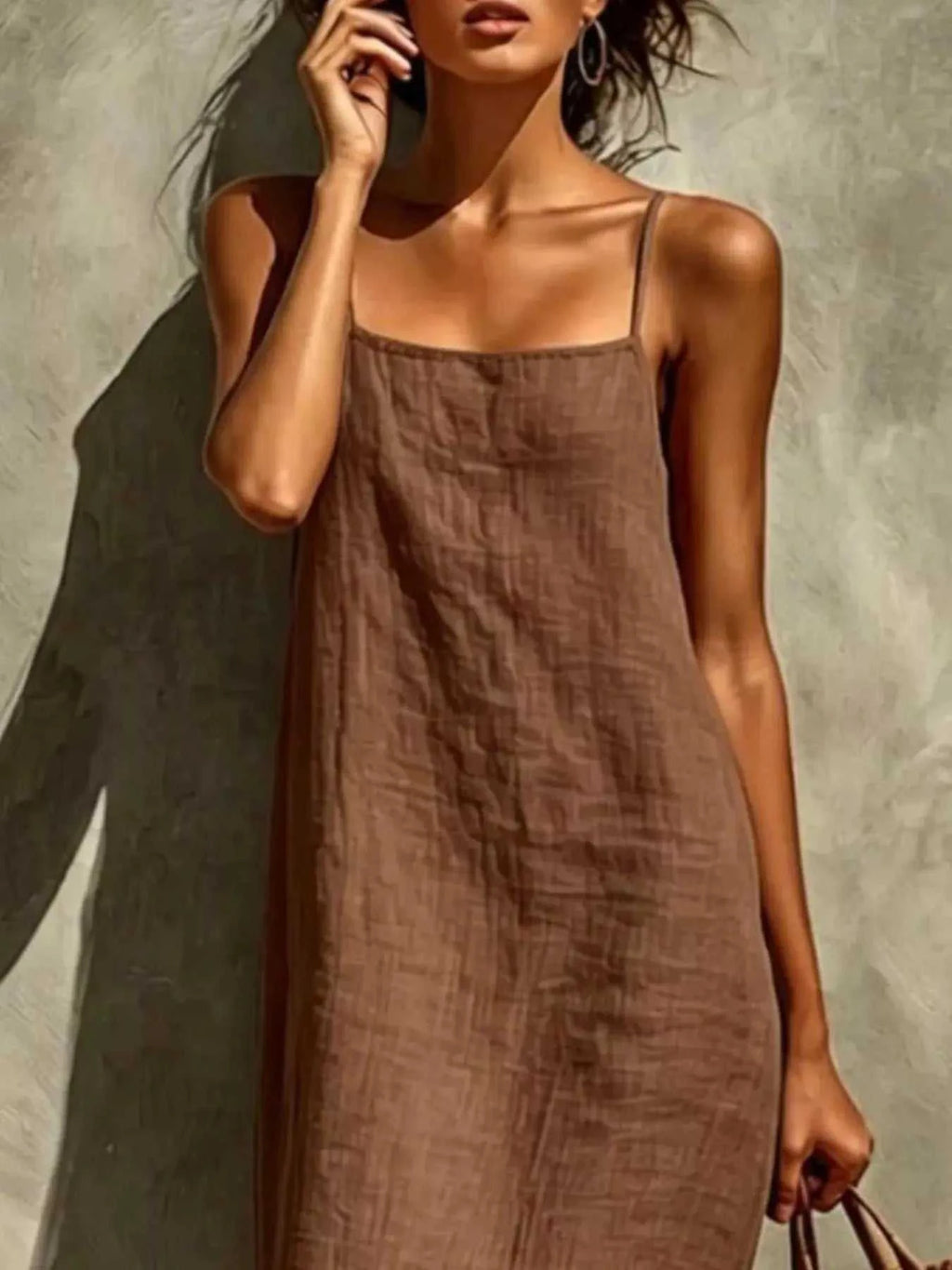 Sleeveless Linen Casual Maxi Dress - GlowUp Garments
