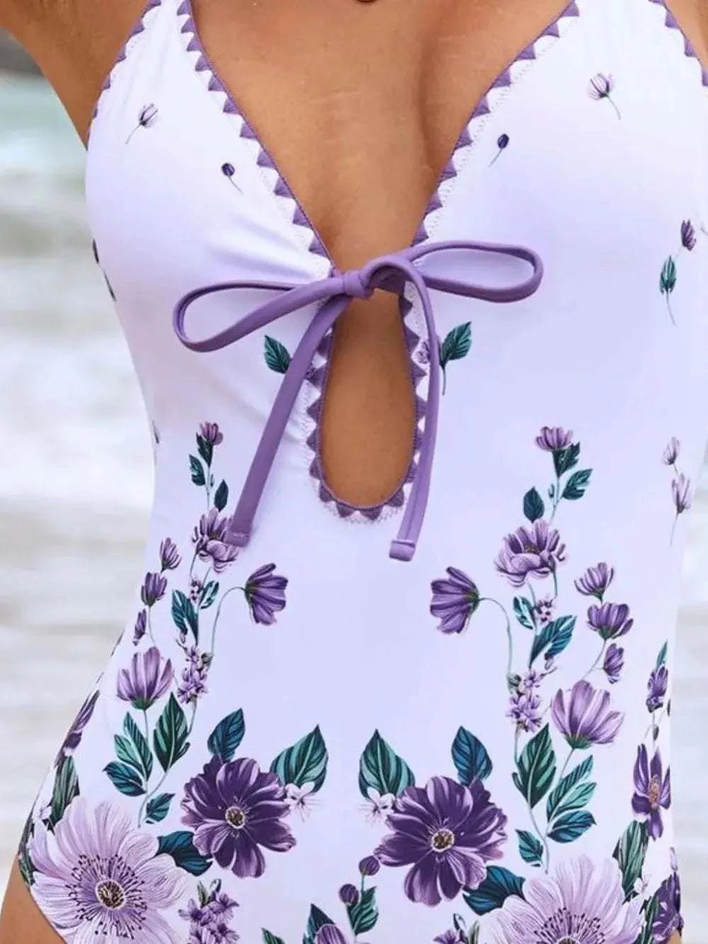 Printed Spaghetti Strap One-Piece Swimwear and Cover Up Swim Set - GlowUp Garments