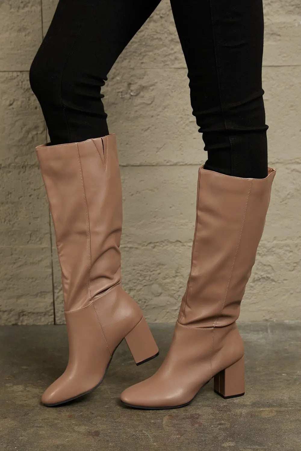 East Lion Corp Block Heel Knee High Boots - GlowUp Garments