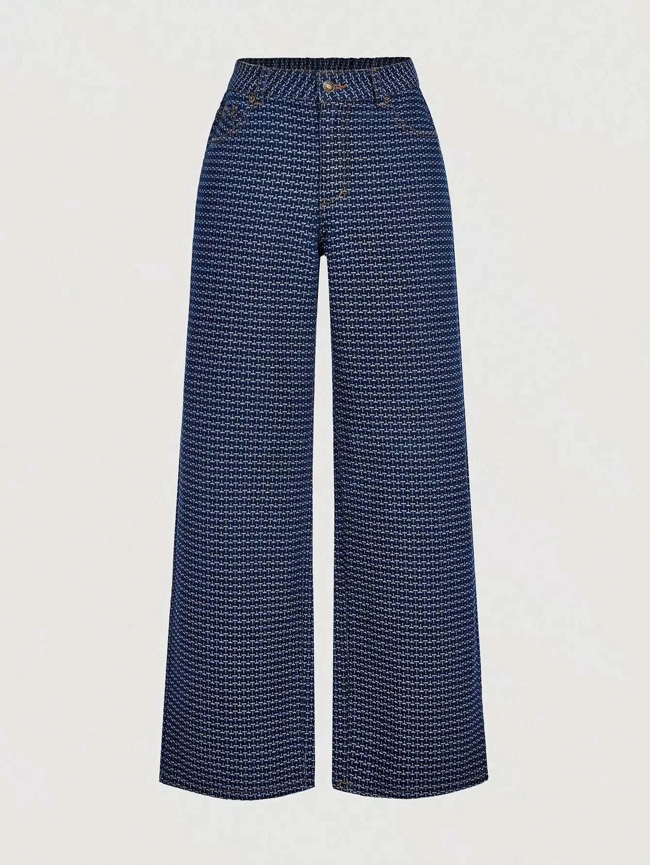 Halter Neck Denim Vest and Wide-Leg Jeans Set - GlowUp Garments