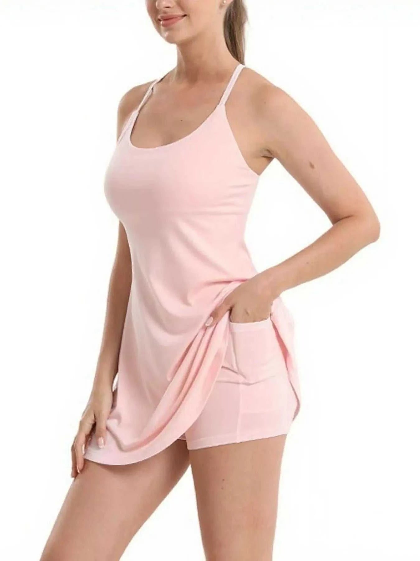 Scoop Neck Cami and Shorts Active Set - GlowUp Garments
