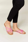 WILD DIVA Crisscross PU Leather Open Toe Sandals - GlowUp Garments