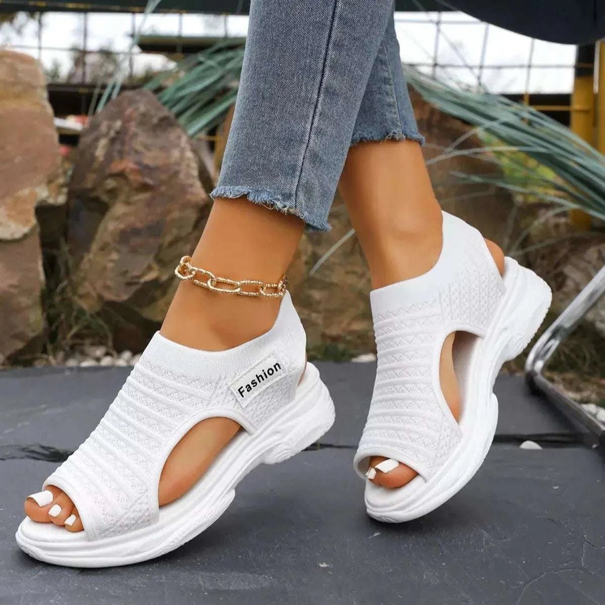 Open Toe Platform Sandals - GlowUp Garments