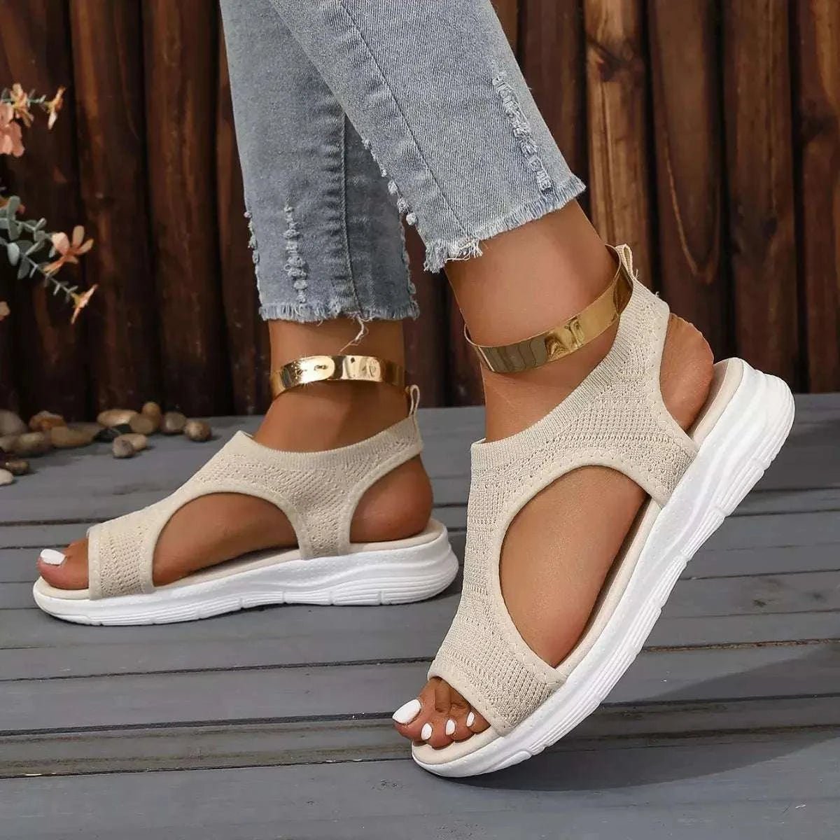 Open Toe Platform Sandals - GlowUp Garments