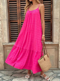 Scoop Neck Tiered Maxi Cami Dress - GlowUp Garments