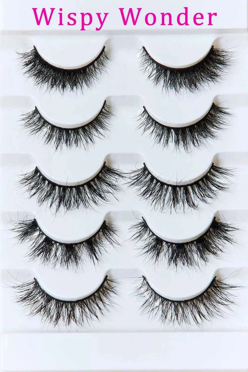 Mink Eyelashes Variety Pack 5 Pairs - GlowUp Garments