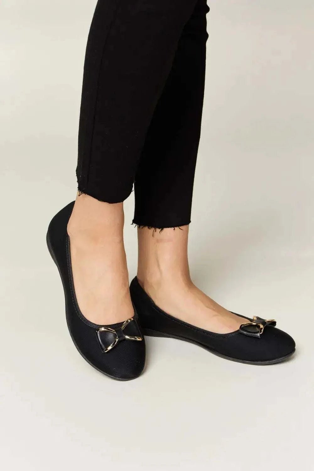 Forever Link Metal Buckle Flat Loafers - GlowUp Garments