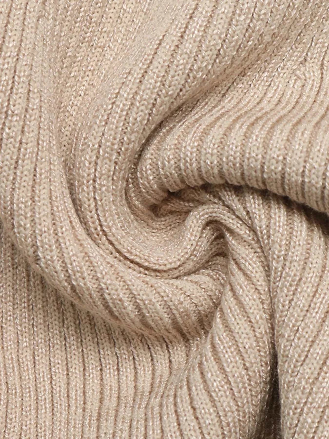 Ribbed Mock Neck Flare Sleeve Sweater Dress - GlowUp Garments