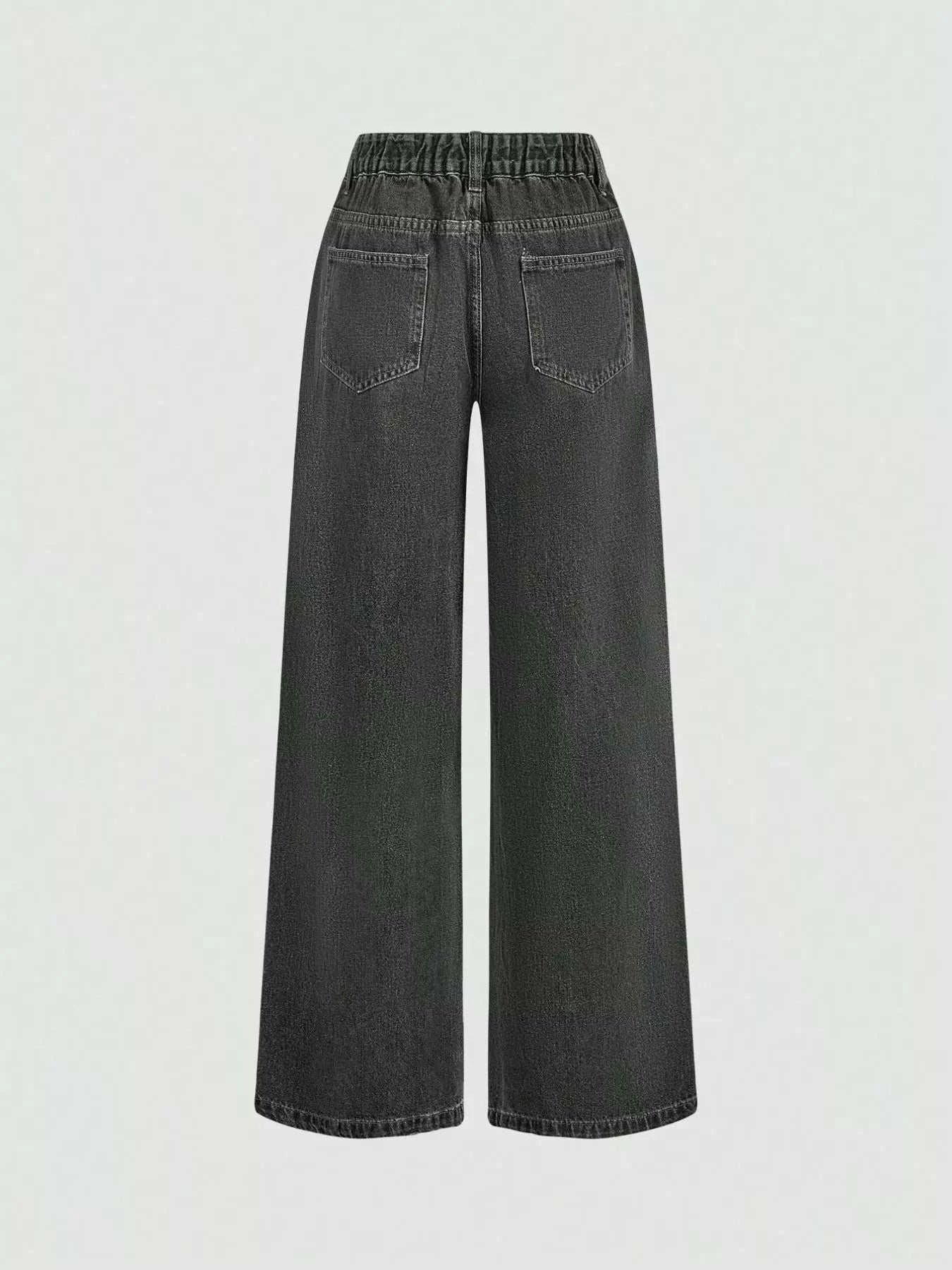 Halter Neck Denim Vest and Wide-Leg Jeans Set - GlowUp Garments