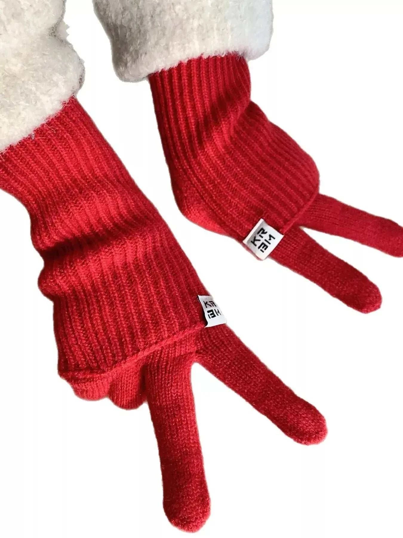 Ribbed Knit Winter Gloves - GlowUp Garments