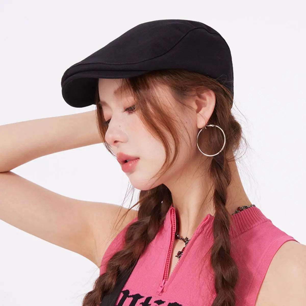 Classic Solid Color Newsboy Cap - GlowUp Garments