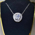 2 Carat 925 Sterling Silver Moissanite Pendant Necklace - GlowUp Garments