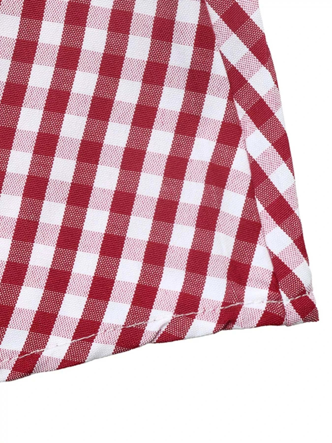 Backless Plaid Long Sleeve Dress - GlowUp Garments