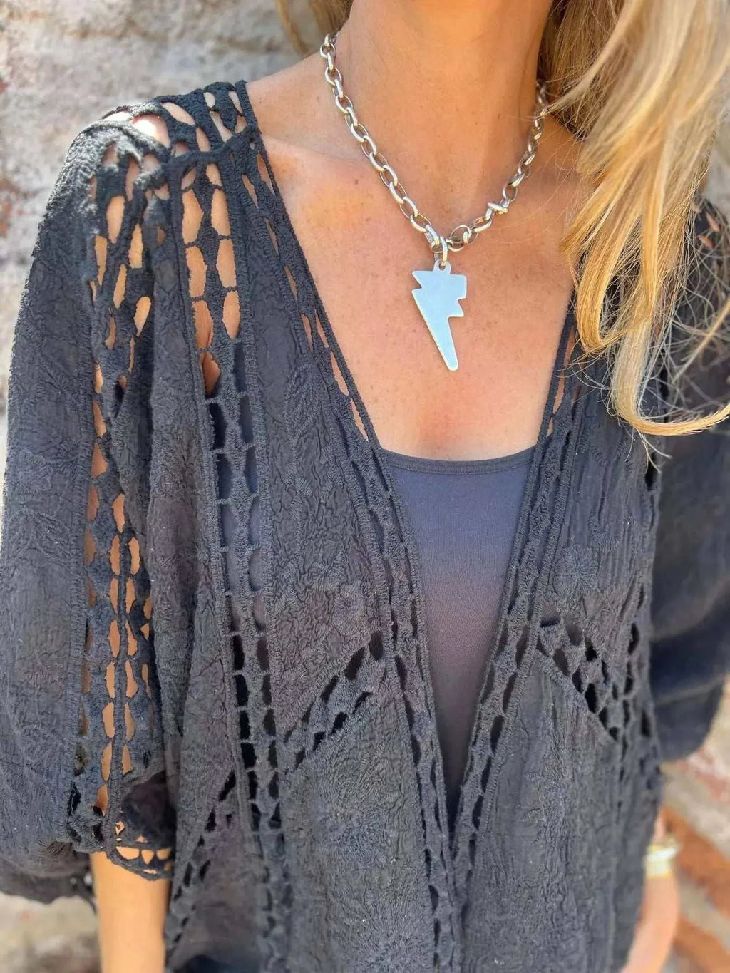 Full Size Embroidered Open Front Cardigan Plus Size - GlowUp Garments