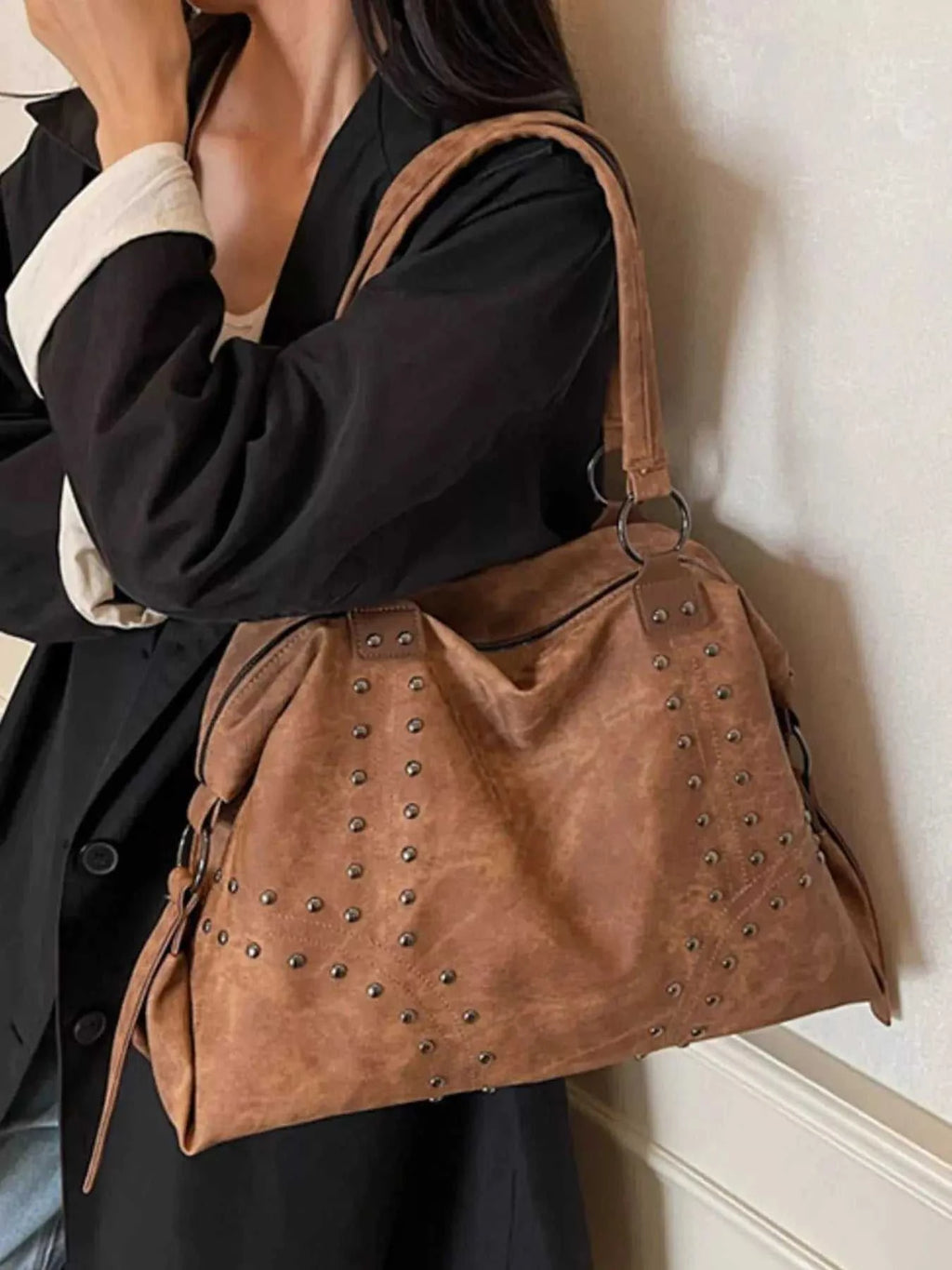 Studded Vintage-Style Handbag - GlowUp Garments