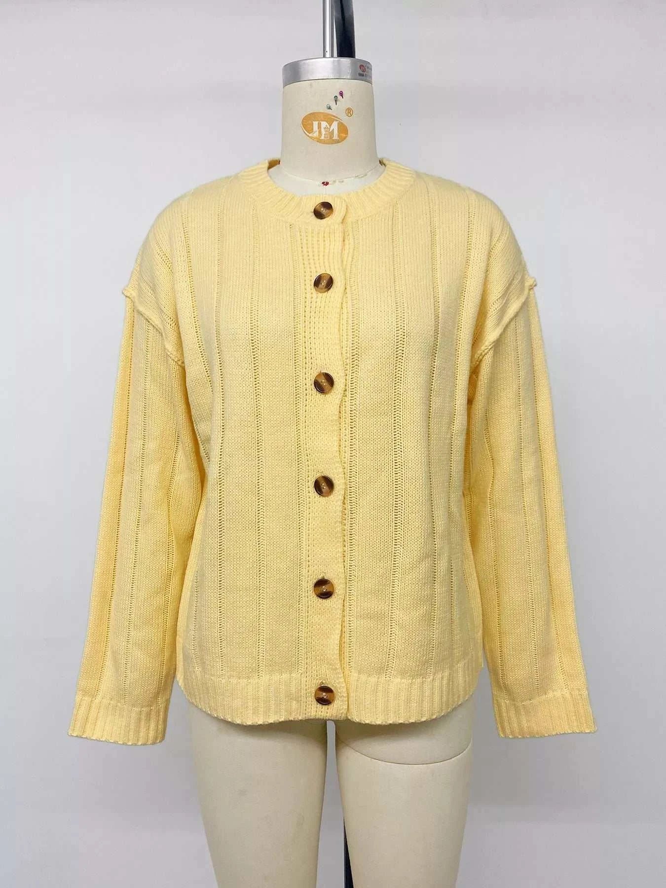 Button Up Dropped Shoulder Cardigan - GlowUp Garments