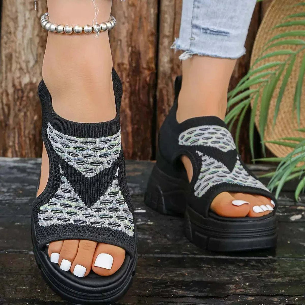 Open Toe Platform Sandals - GlowUp Garments