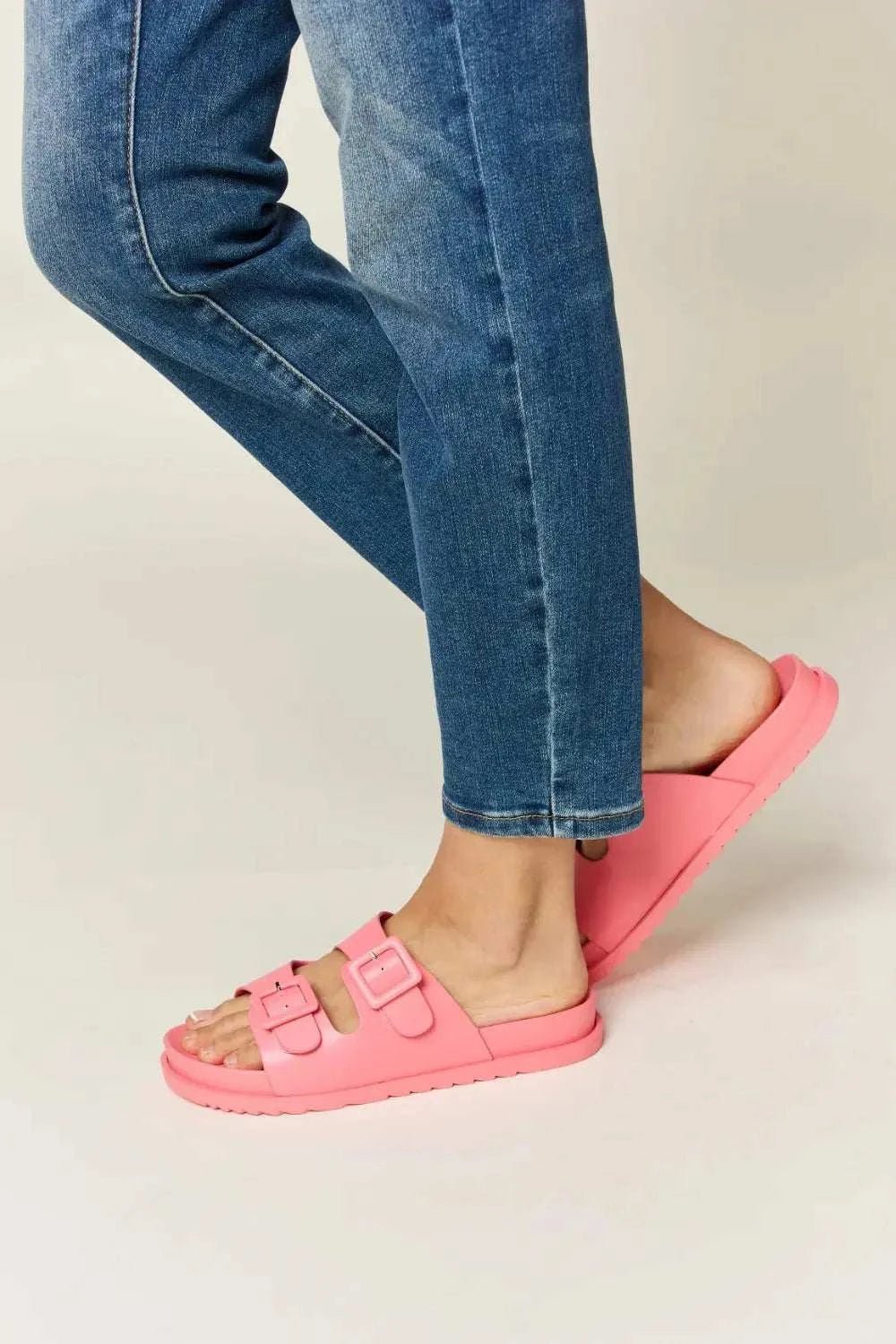 Legend Double Buckle Open Toe Sandals - GlowUp Garments