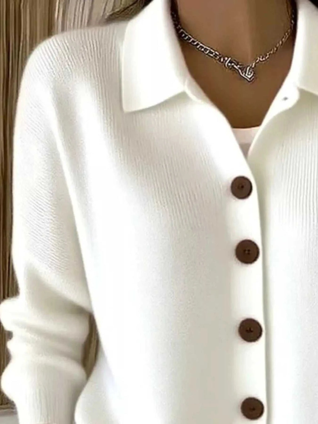 Button-Up Long Sleeve Cardigan - GlowUp Garments