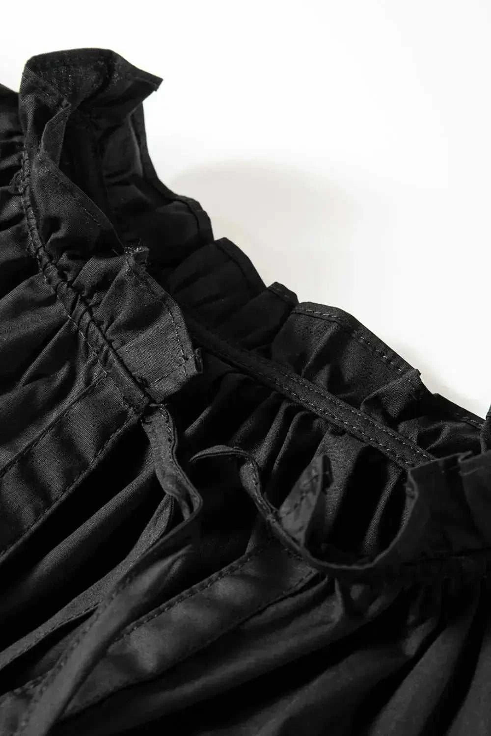 Ruffled Puff Short Sleeve Loose Blouse - GlowUp Garments