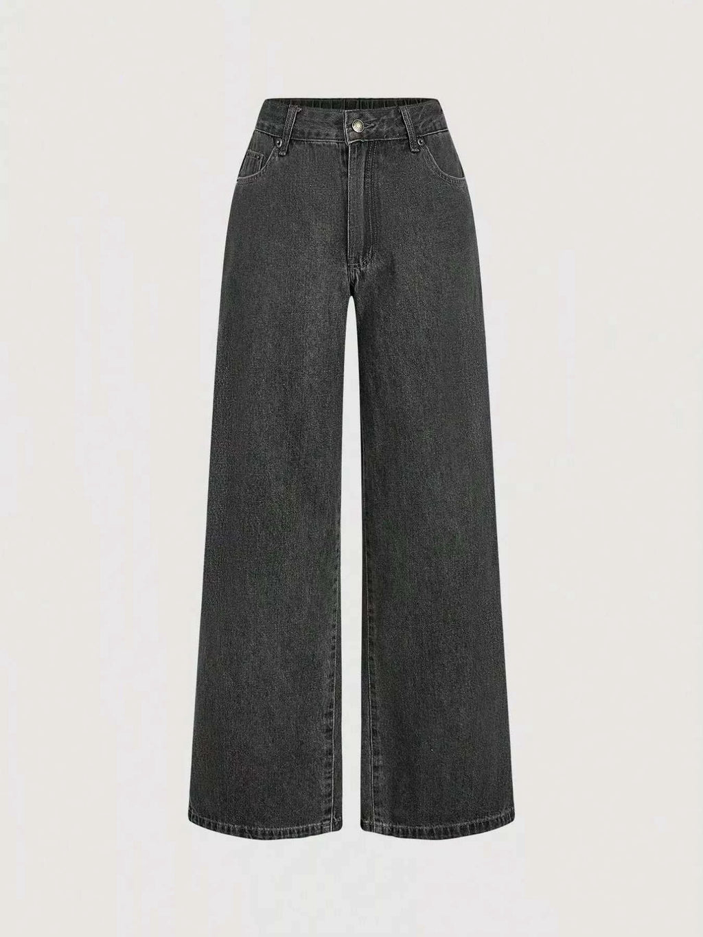 Halter Neck Denim Vest and Wide-Leg Jeans Set - GlowUp Garments