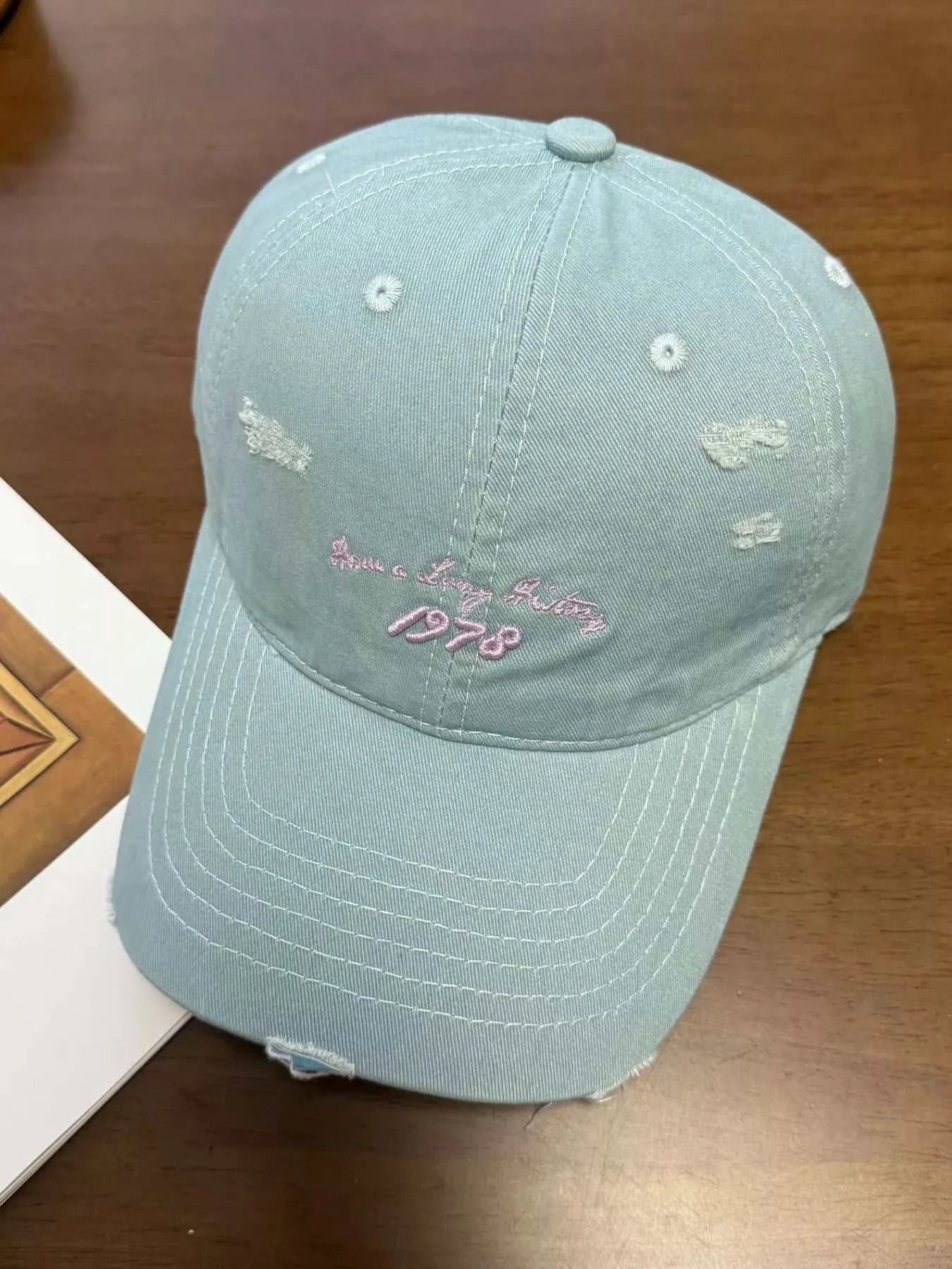 Embroidered Distressed Baseball Cap - GlowUp Garments