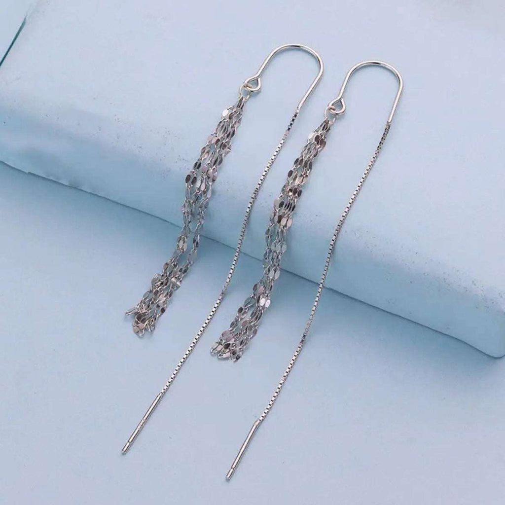 925 Sterling Silver Threader Earrings - GlowUp Garments