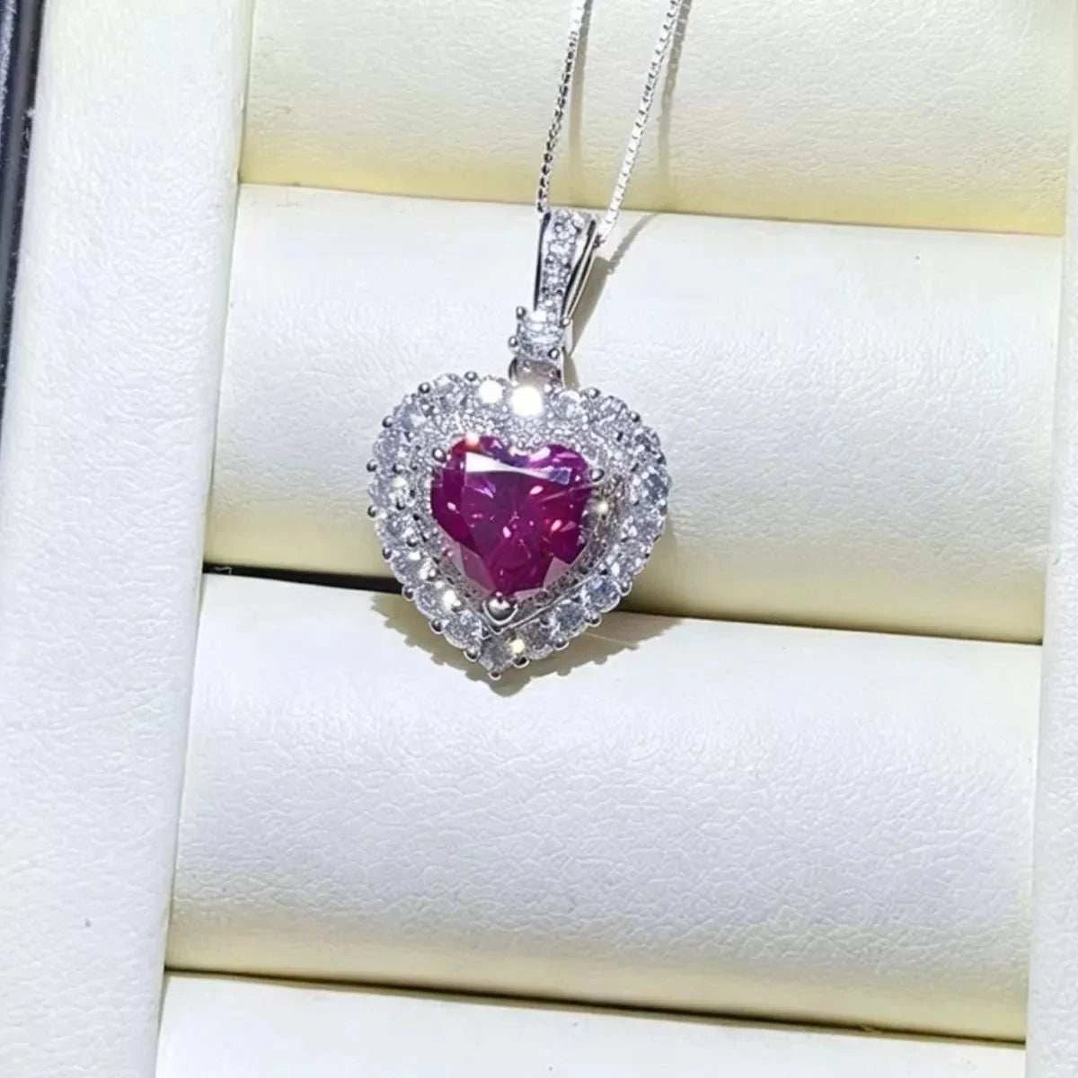 1 Carat 925 Sterling Silver Moissanite Necklace - GlowUp Garments