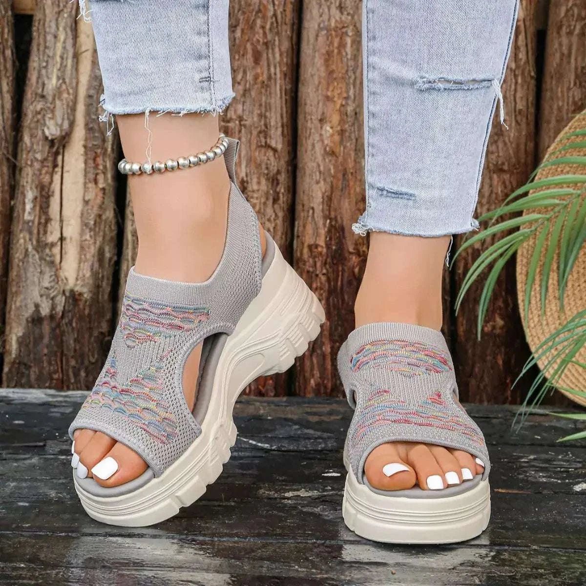 Open Toe Platform Sandals - GlowUp Garments
