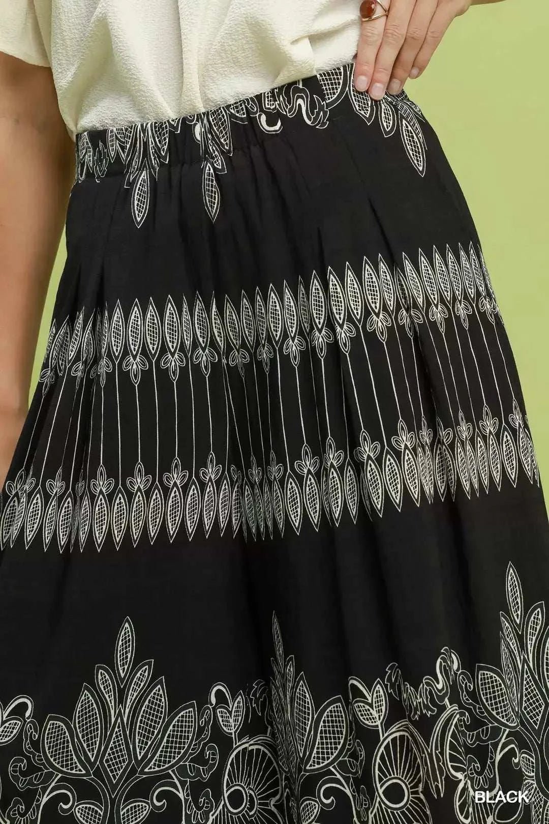 Boho Border Print Wide Leg Pants - GlowUp Garments